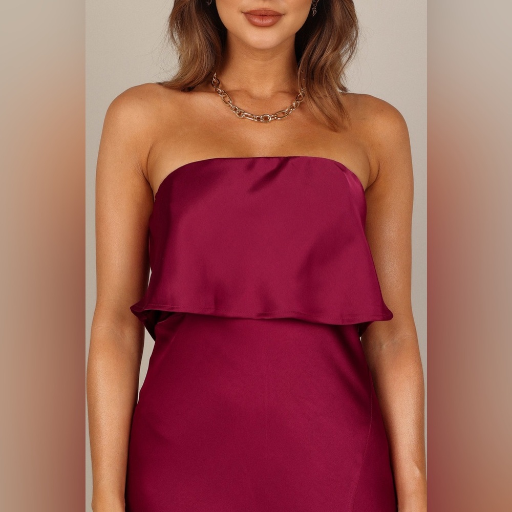 NWT Petal & Pup Vienna Strapless Midi Dress, Berry, Women’s Size Large - Picture 14 of 16